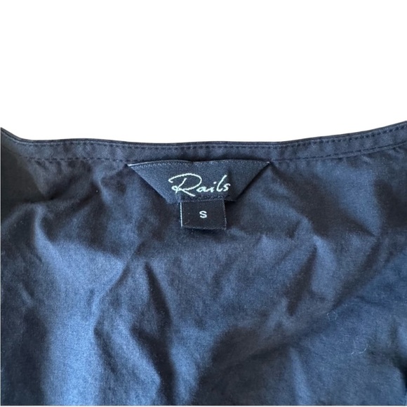 Rails Isabel Wrap Midi Dress Small Black Waist Tie Ruffle - Picture 8 of 8